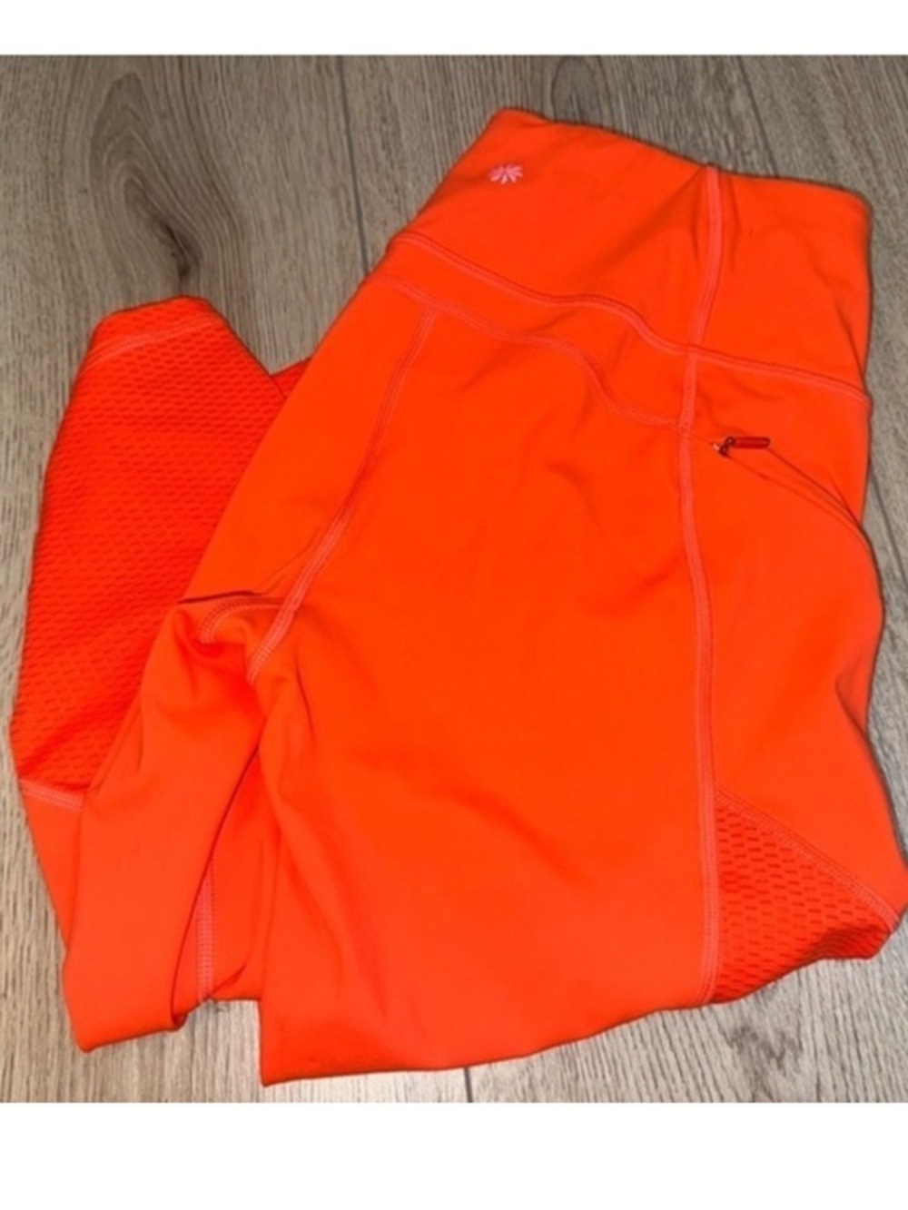Athleta Bright Orange Leggings tights capri crop cropped pants